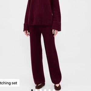 Gap Cashsoft Shaker Stitch Sweater Knit Pants Small Tall TUSCAN RED Pull On